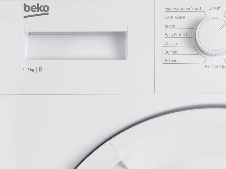 Beko tumble dryer zoomed in for logo