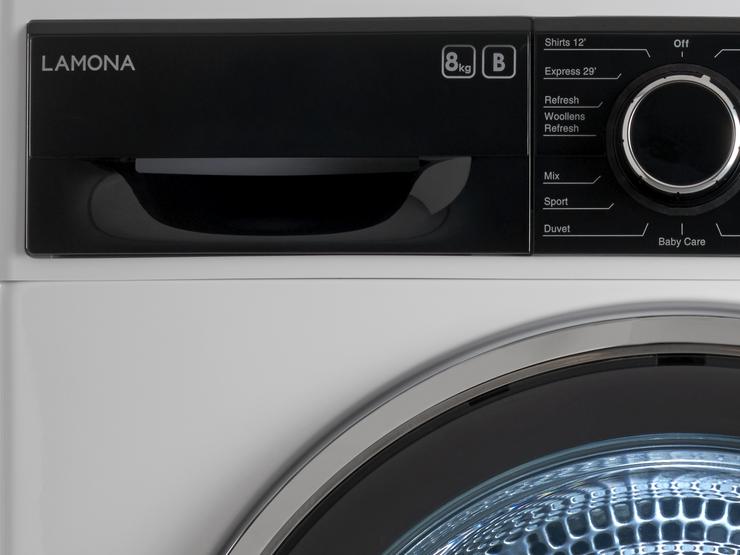 Lamona tumble dryer zoomed in for logo