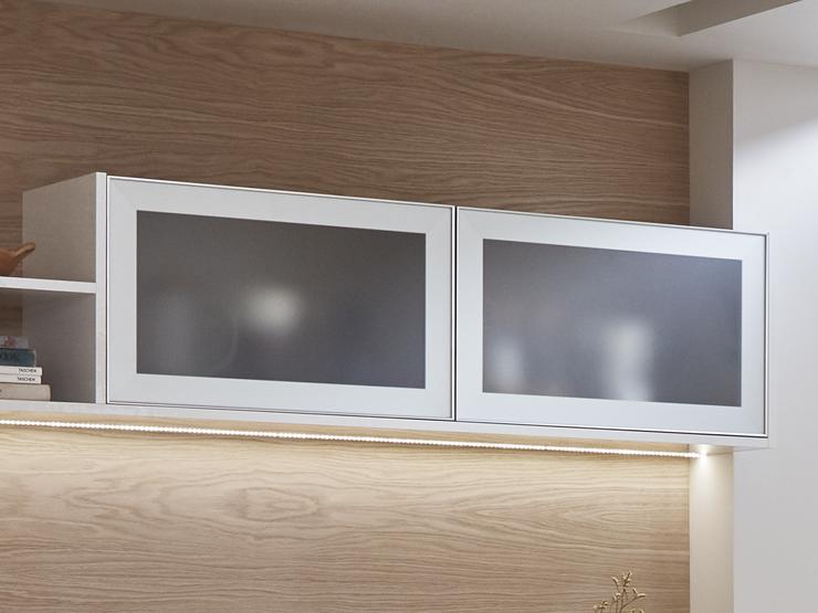 Contemporary glass white cabinet doors