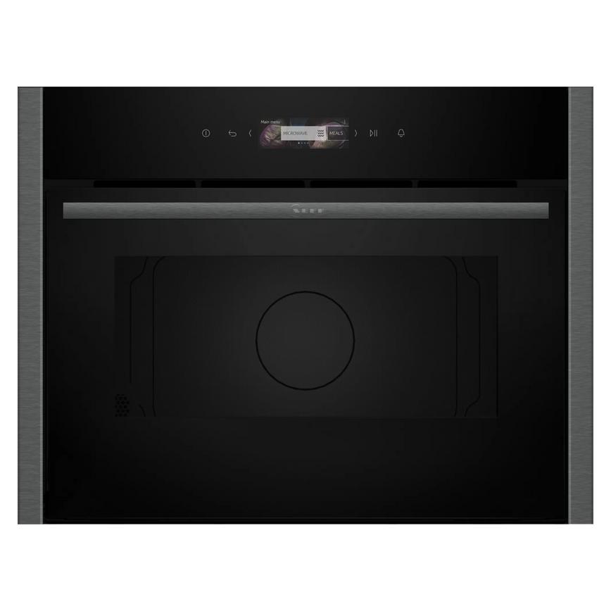Neff N70 C24GR3XG1B Built In 45cm Graphite Microwave With Grill Front View