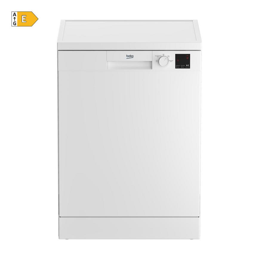 Beko DVN04320W Freestanding Full Size White Dishwasher Cut Out with Energy Rating