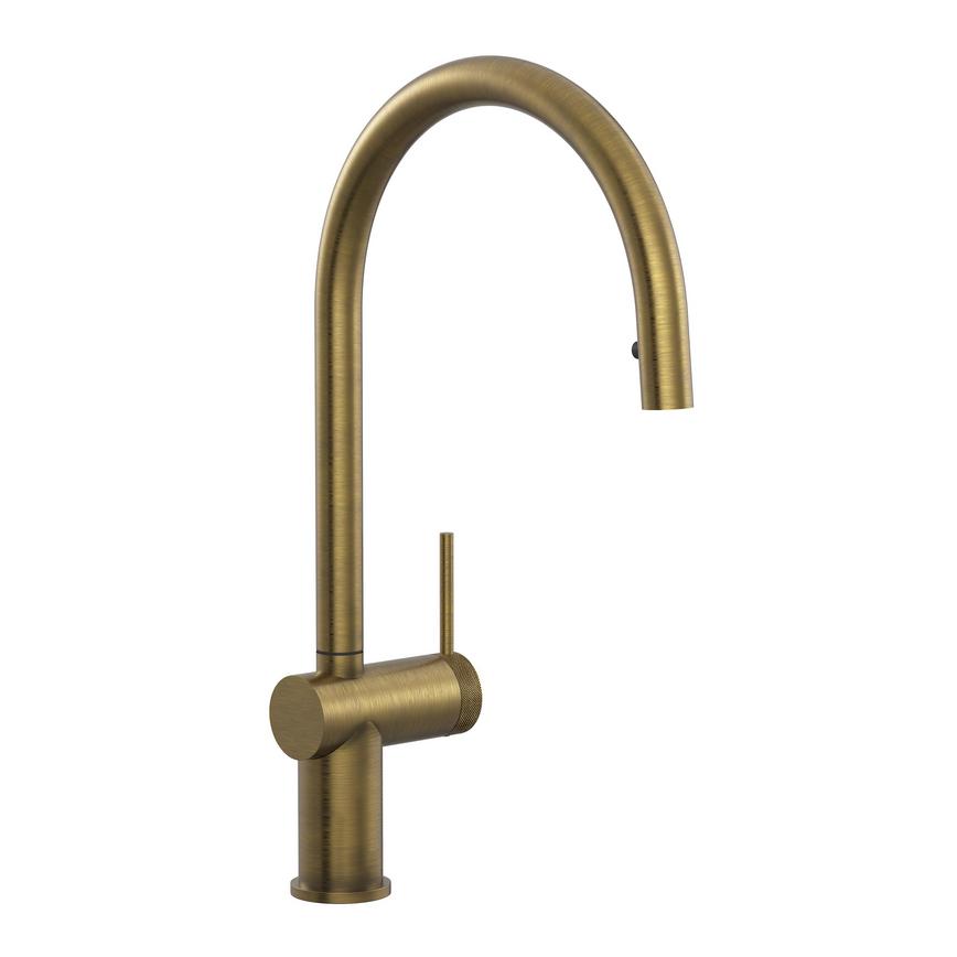 Porlock Brushed Aged Brass Swivel Pull Out Tap