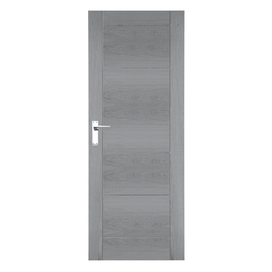 Mid Grey Pre-Finished Linear Oak Door RT2 (cutout)