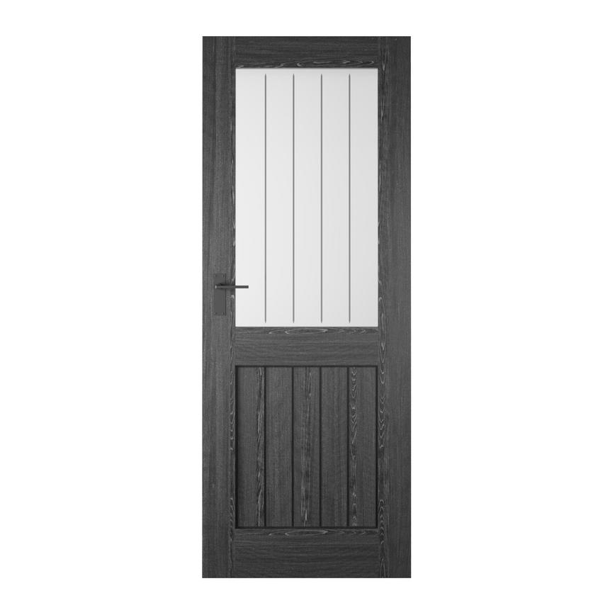 2'6" Pre-Finished Grey Oak Glazed Holdenby Door