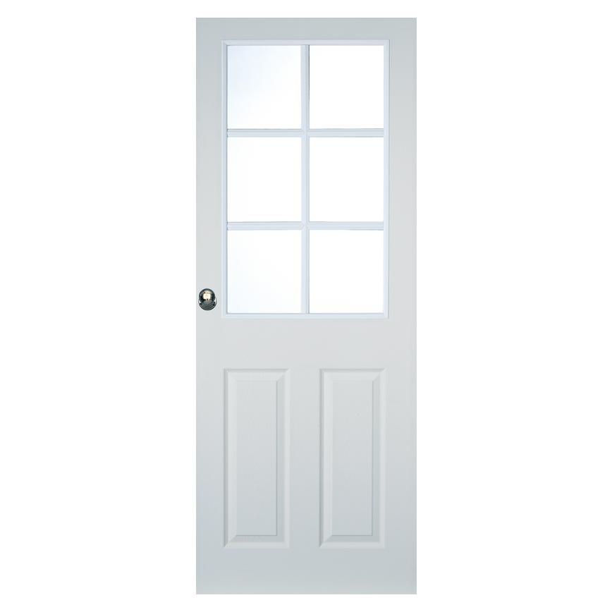 Howdens Colonial Grained 6 Panel 6 Light Moulded Glazed Door