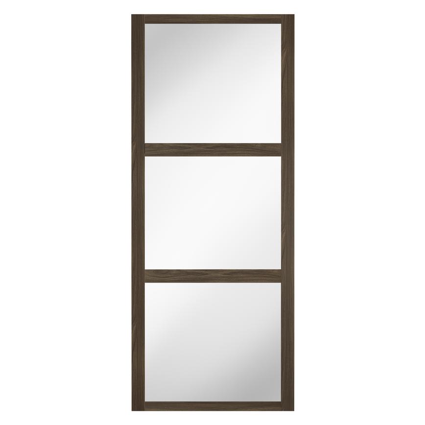 Shaker Walnut Frame Mirrored 914mm x 2225mm Sliding Wardrobe Door