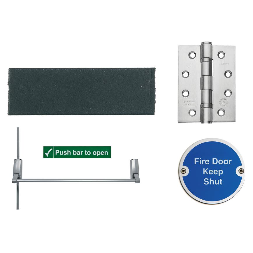 Satin Fire-rated Single Panic Bolt Pack