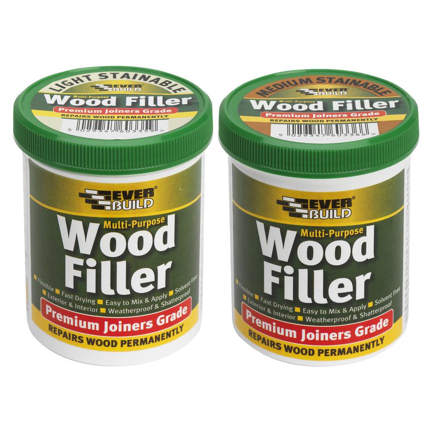 Stainable Wood Filler Light 250ml and Stainable Wood Filler Medium 250ml