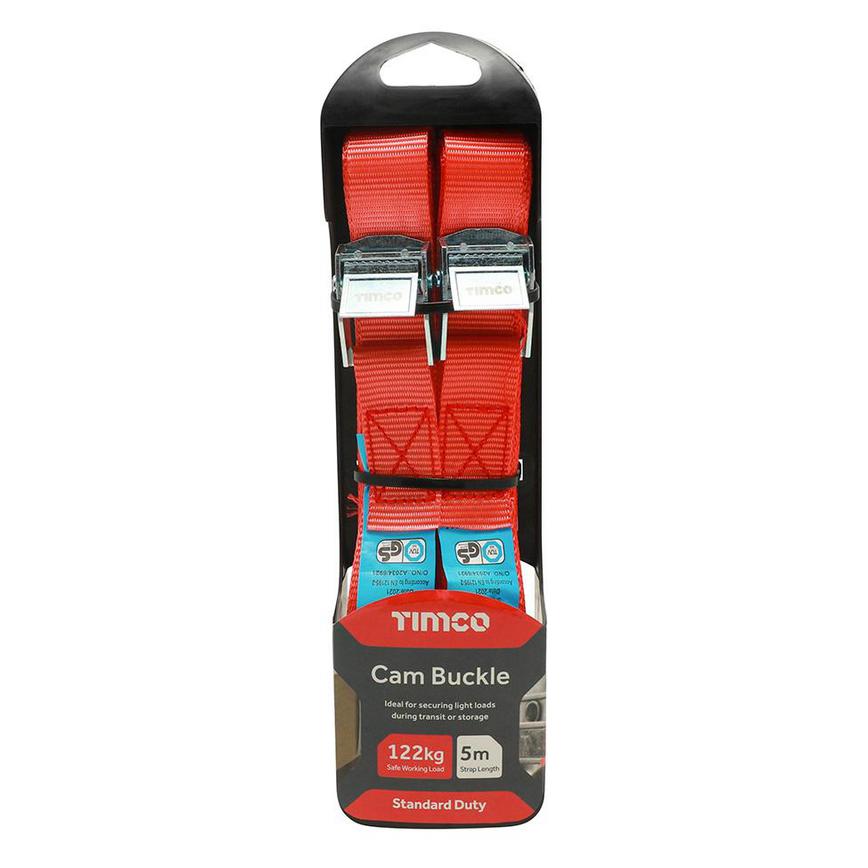 TIMCo Cam Style Tie Downs 25mm x 5m - Set of 2