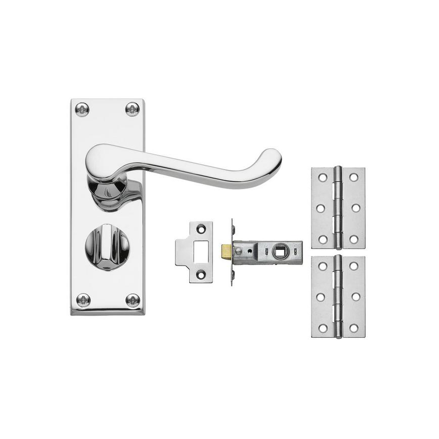 Victorian Scroll Chrome Privacy Handle Pack