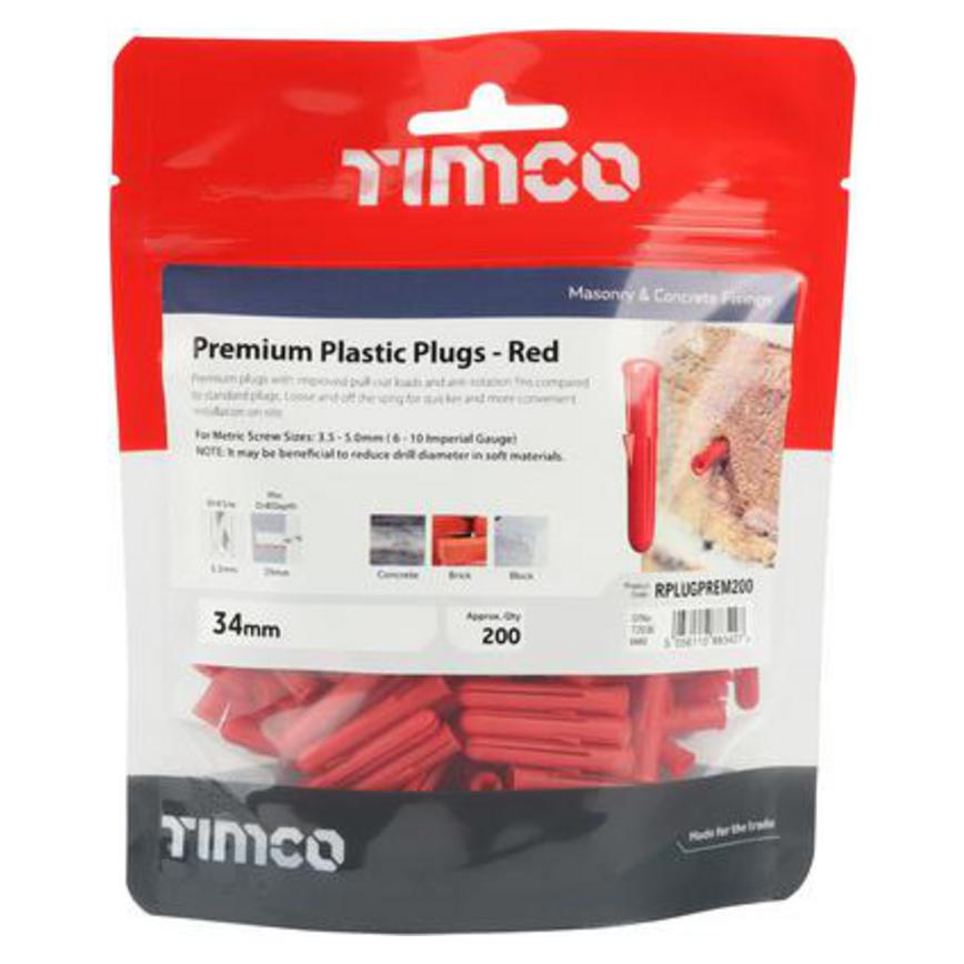 TIMCO 34mm Plastic Plug Brown in Packaging