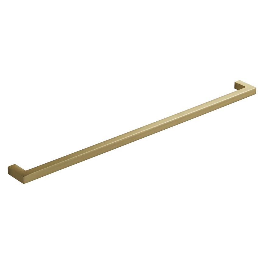 Thin Square Brushed Brass D Cupboard Handle 330mm