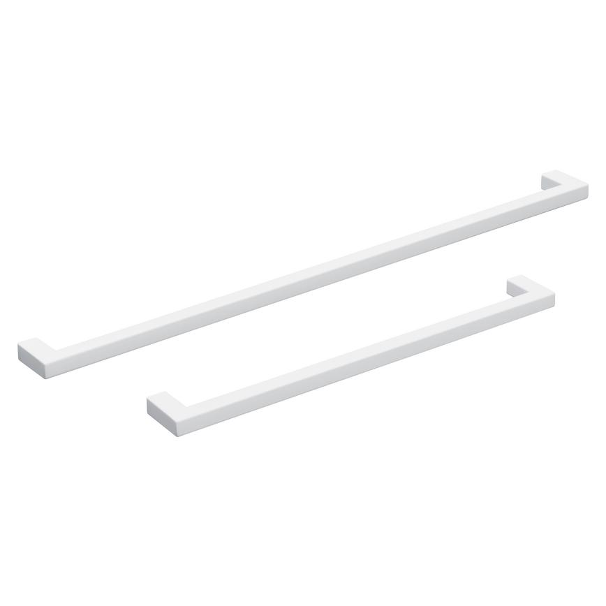 White thin square D bar handle group