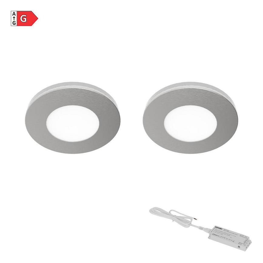 Sensio Apex Triotone® SE12090T0 LED Silver 1.5W 75.4mm Circular Under Cabinet Light With 15W Driver Pack of 2