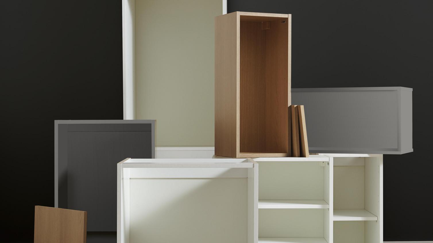 A selection of different wooden cabinetry