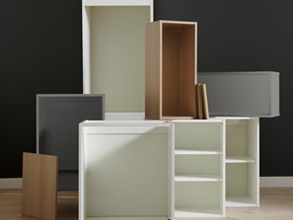 A selection of different wooden cabinetry