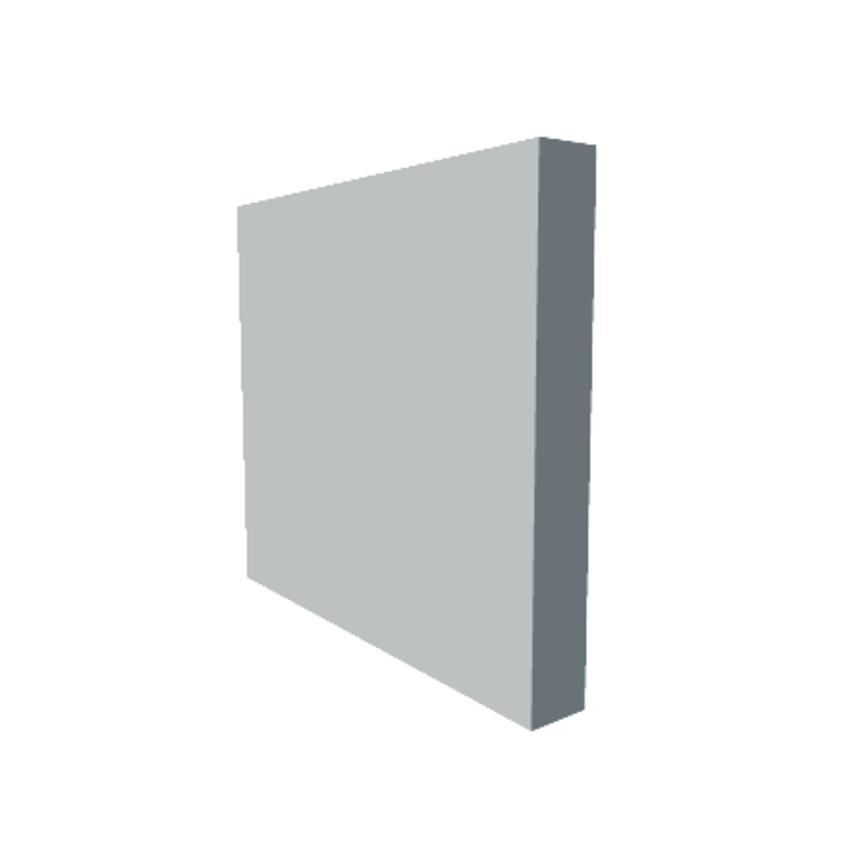 A side profile of a square skirting board from Howdens