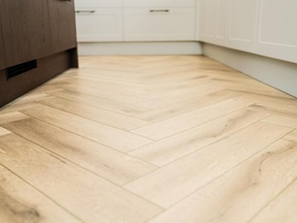 Oak & Gray chevron flooring