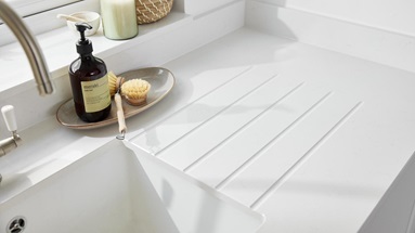 A sink set inside a bespoke Howdens worktop