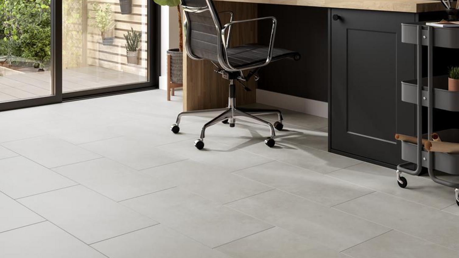 Tile flooring in a modern home office room