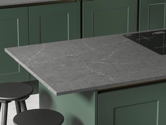 Chelford Fir Green Handleless Worktop Cameo