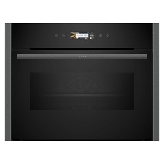 Neff N70 C24MR21G0B Built In 45cm Graphite Compact Oven with Microwave Front View