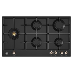 Bertazzoni 5 Burner Black Gas Hob Bird Eye View