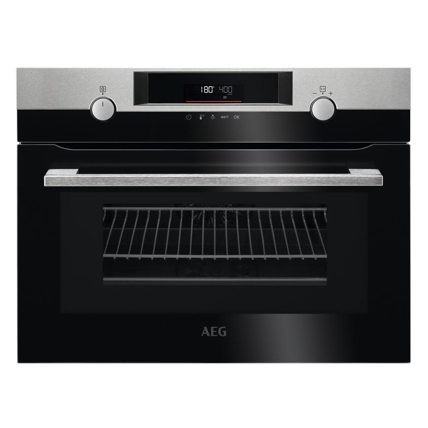 AEG KMK565060M Built In 455mm Stainless Steel Single Oven With Microwave