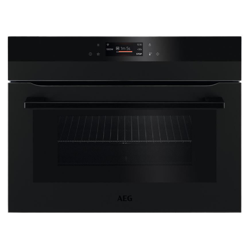 AEG 8000 Series KMK768080T Built In 45cm Black Compact Oven With Microwave