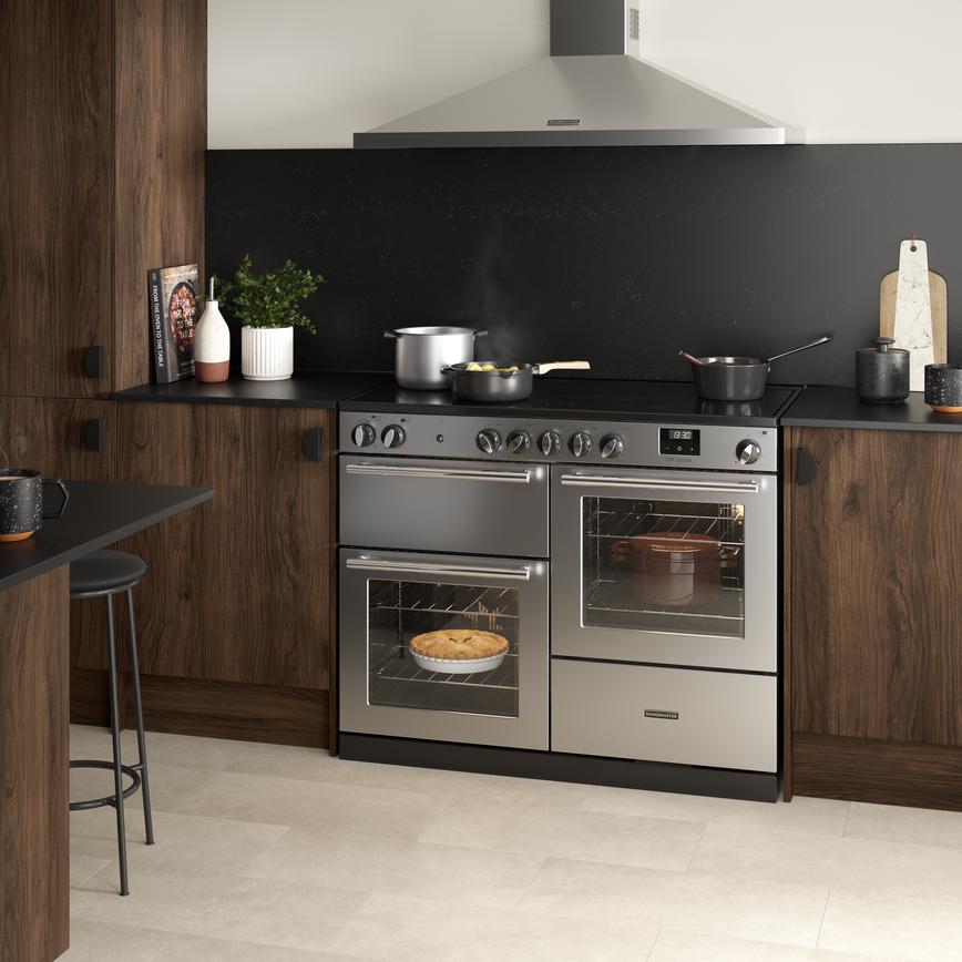 Rangemaster Infusion SS Induction Range Cooker 110cm in Hockley Walnut