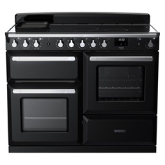 Rangemaster Estel Deluxe ESDLO110EIPGBL/CM1 Freestanding Electric Multifunction 110cm Black Range Cooker Front