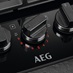 AEG Series 8000 HKB95450NB 90cm Black Gas Hob Control Panels and Logo
