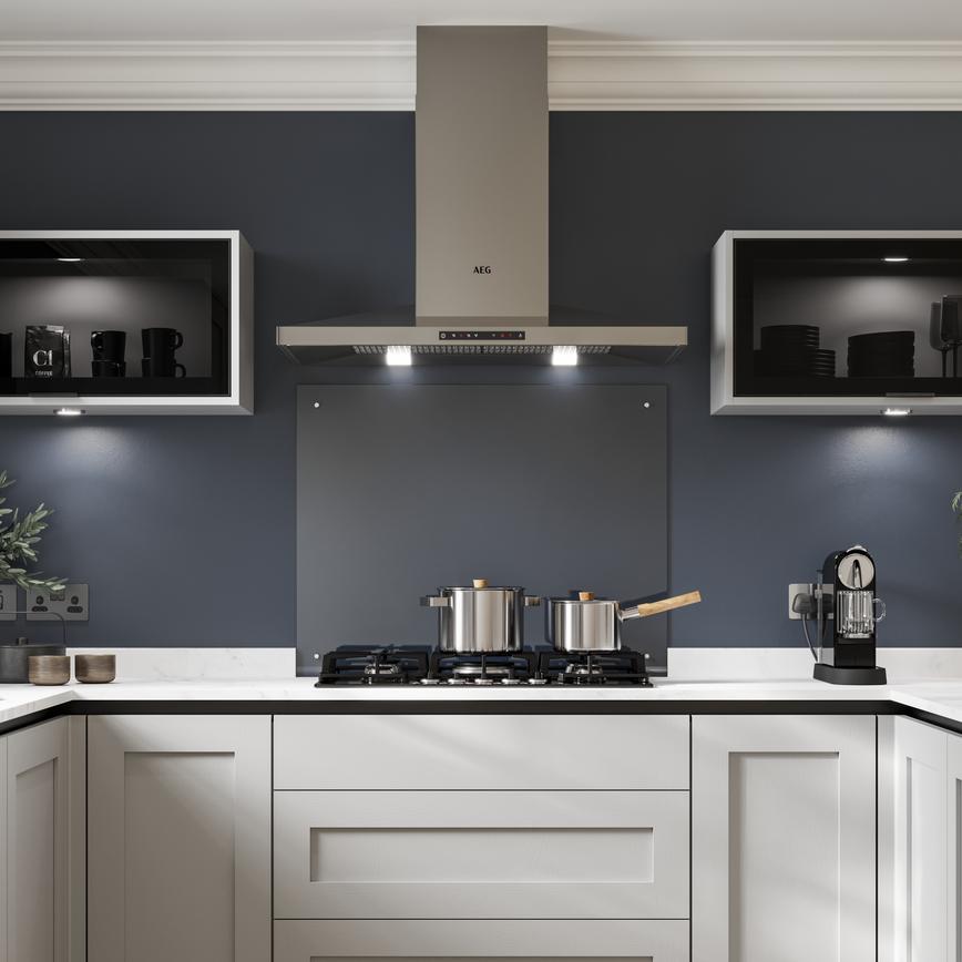 Chilcomb Dove Grey Handleless Main Set Shot.