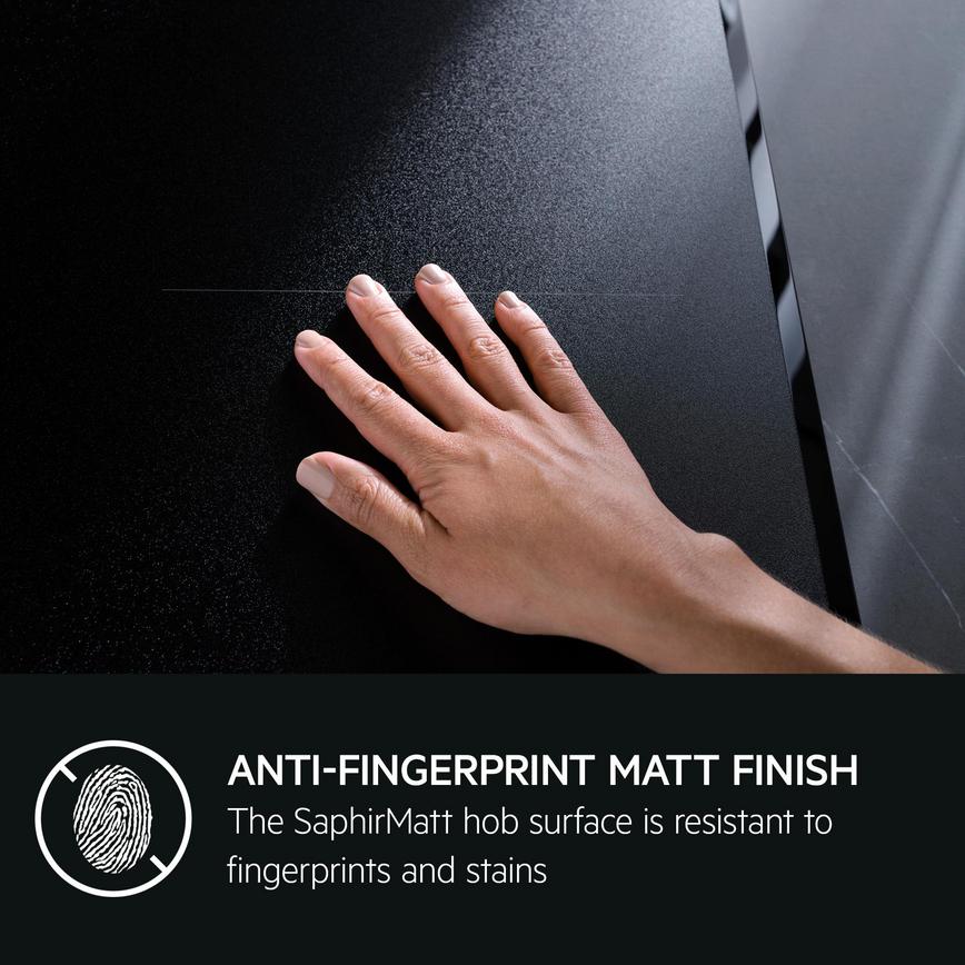 AEG 80cm Matt Black Induction Hob No Finger Prints