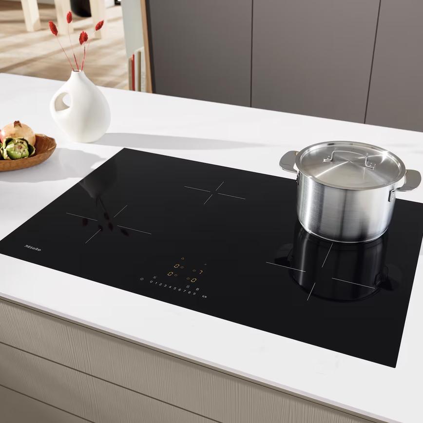 Miele KM7373FL 80cm Black Electric Induction Hob in a Kitchen