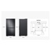 91cm Silver French 4 Door Frost Free Fridge Freezer Sketch