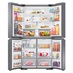 91cm Silver French 4 Door Frost Free Fridge Freezer Door Open Fully Stocked