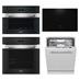 Miele Black Induction Hob, Stainless Steel Multifunction Grill, Black Microwave and Integrated Dishwasher
