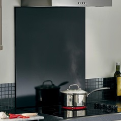 Enamelled Steel Black Splashback