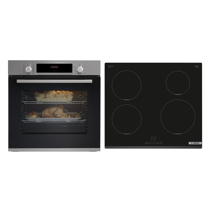 Bosch Stainless Steel Oven and Black Induction Hob