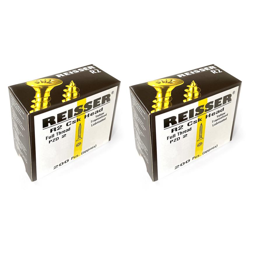 2 Pack SCW0459 Reisser R2 Screw Box 4 x 50mm (200)
