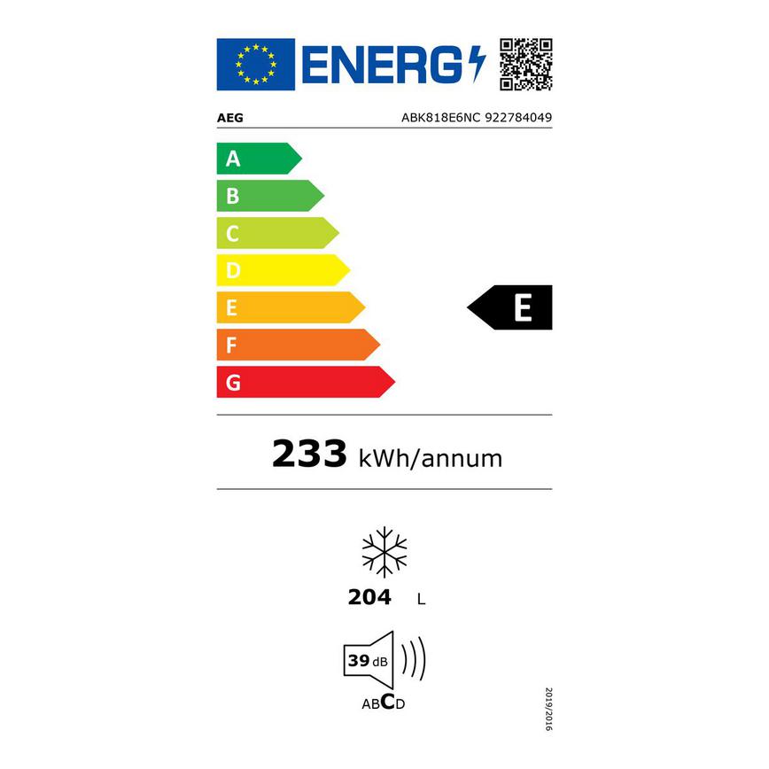 EU Energy Label HAG6802 AEG ABK818E6NC Integrated White Freezer