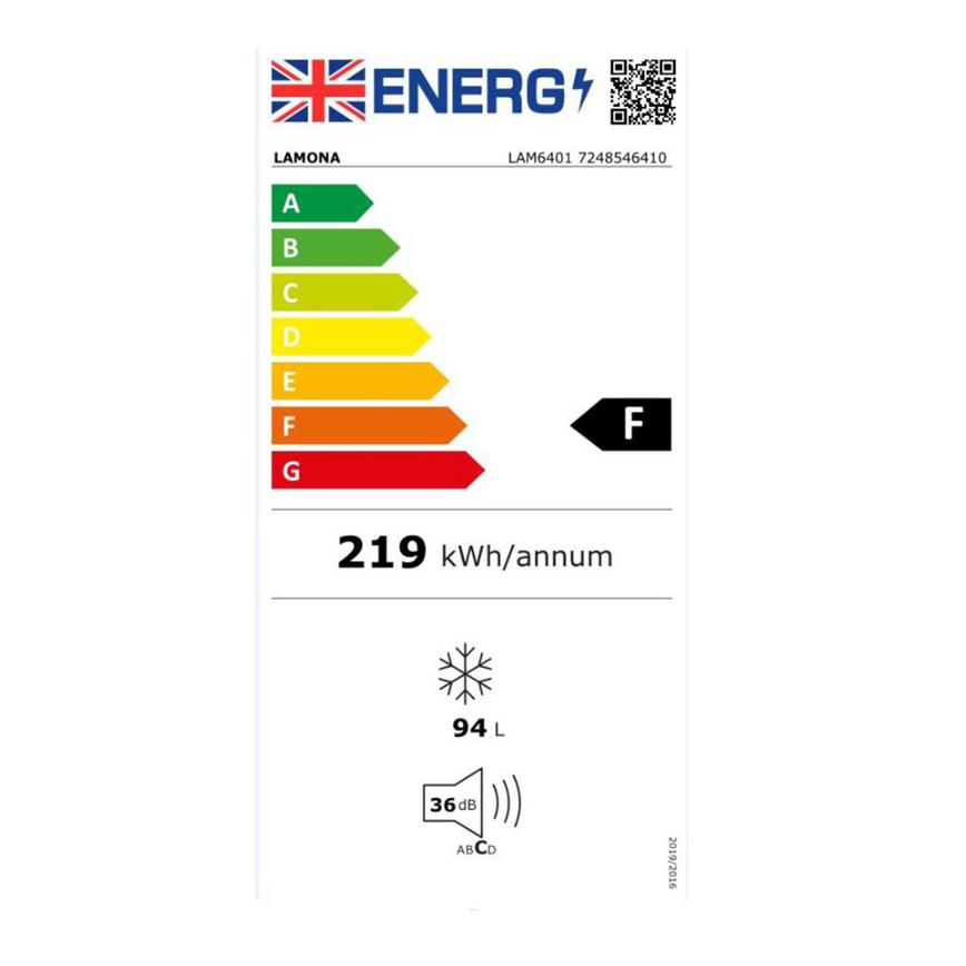 UK Energy Label Lamona LAM6401 Integrated White Freezer