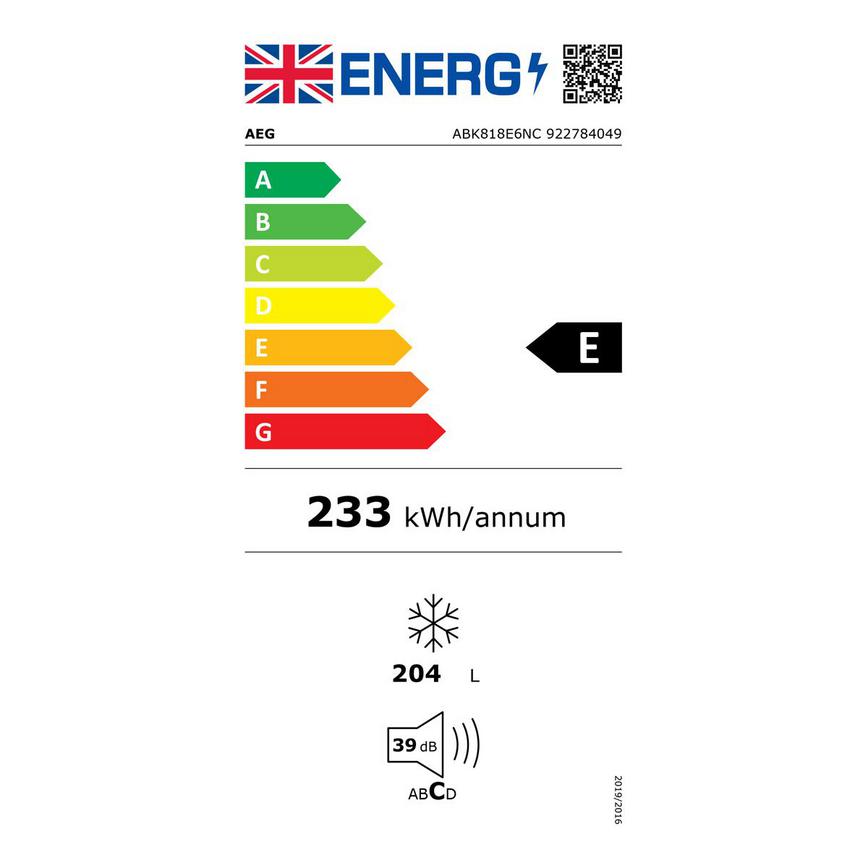 UK Energy Label HAG6802 AEG ABK818E6NC Integrated White Freezer
