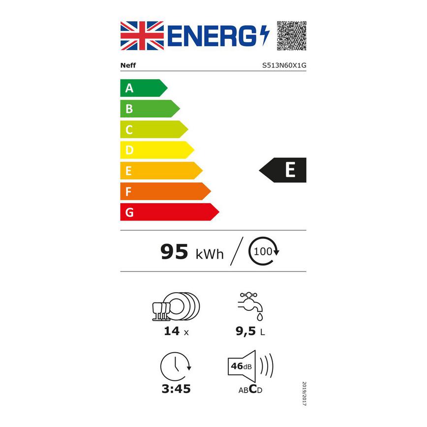 Neff S513N60X1G Integrated Full Size Stainless Steel Control Panel