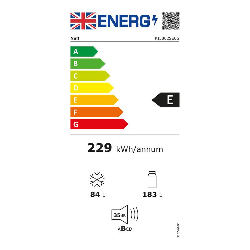 UK Energy Label HNF6352 Neff KI5862SE0G Integrated 7030 White Fridge Freezer
