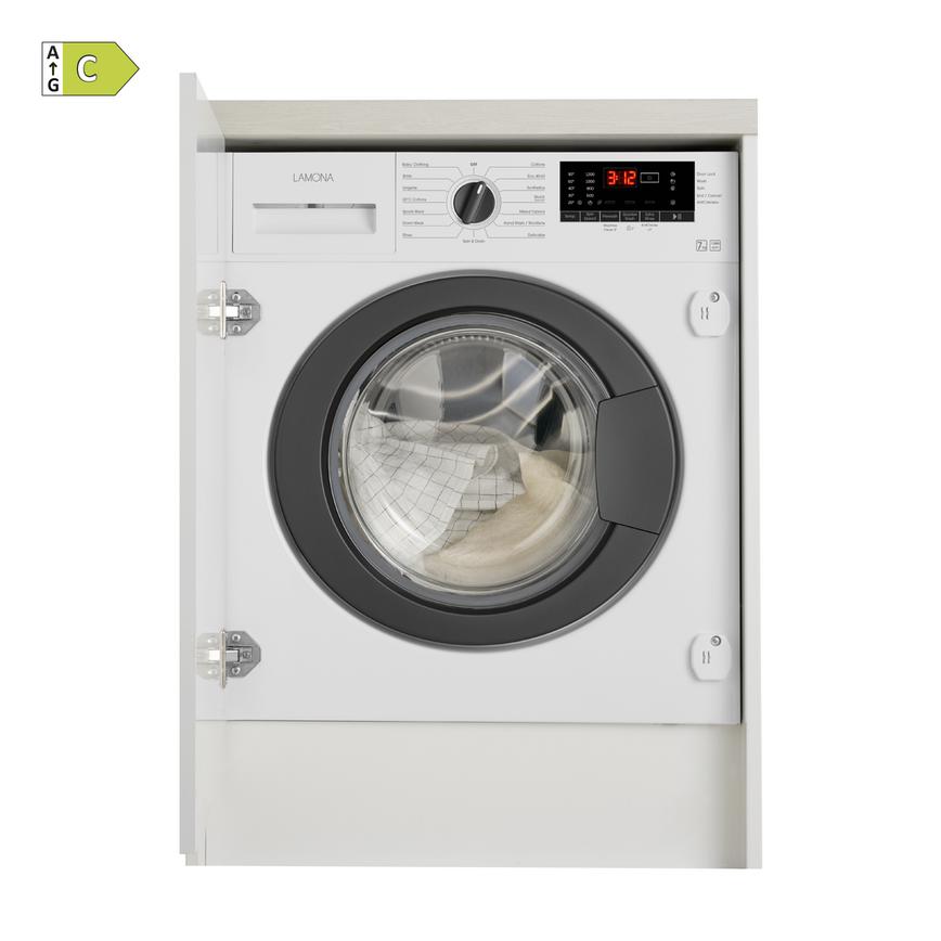 Lamona LAM8720 Integrated 7Kg 1200rpm White Washing Machine Cut Out with Energy Rating