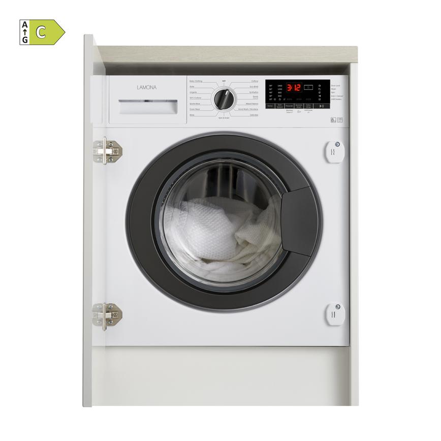 Lamona LAM8740 Integrated 8Kg 1400rpm White Washing Machine Cut Out with Energy Rating