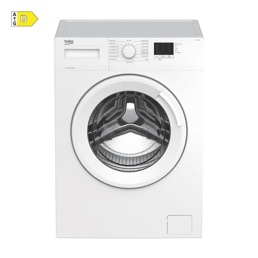 Beko WTK72011W Freestanding 7Kg 1200rpm White Washing Machine Cut Out with Energy Rating