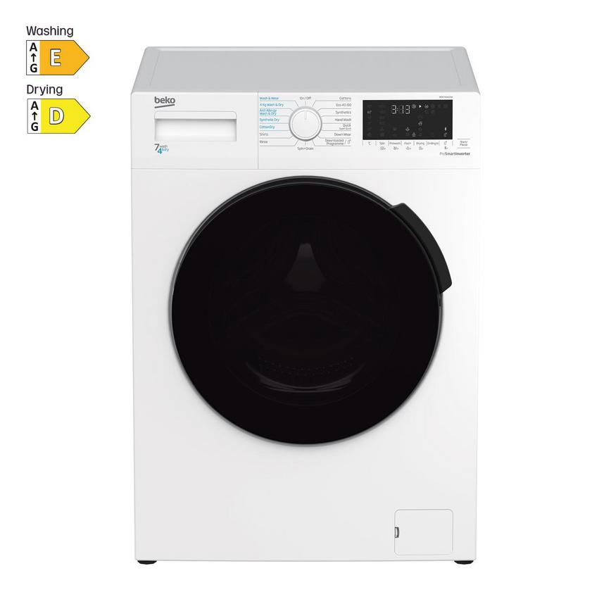 Beko WDK742421W Freestanding 7Kg / 4Kg 1200rpm White Washer Dryer Cut Out with Energy Rating